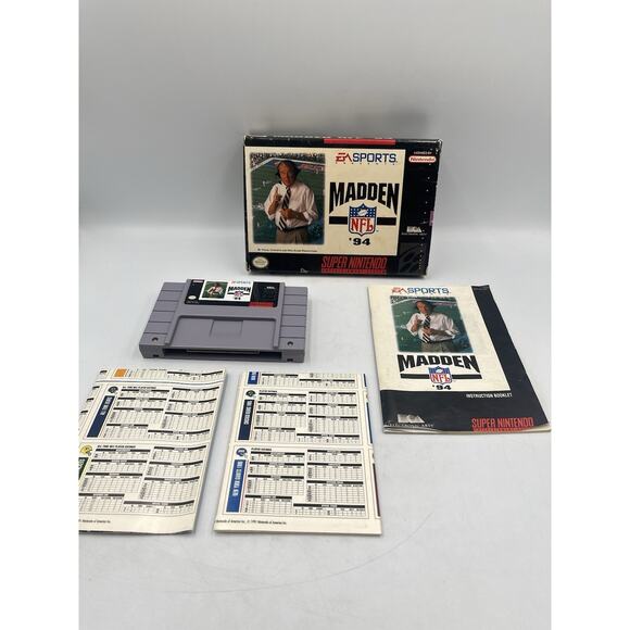 Madden '94 Super Nintendo SNES CIB + Inserts - Picture 3 of 16